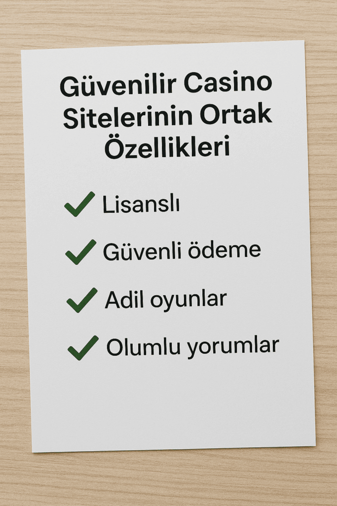 Güvenilir Casino Sitelerinin Ortak Özellikleri